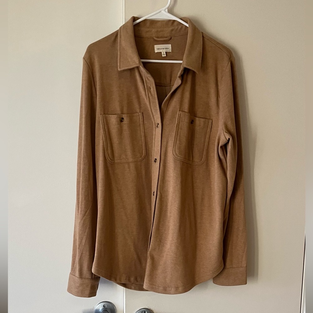 Soft tan button down